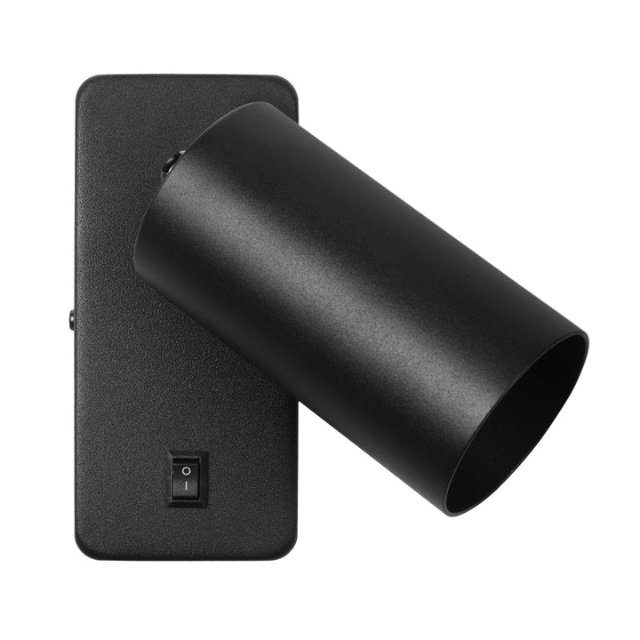 Candeeiro de parede/teto Maclean, spot, redondo, GU10, com interruptor 55x90 mm, preto, MCE369 B 2 peças + Lâmpada LED Maclean Energy MCE437 WW GU10 7 W branco quente 3000 K, 220-240 V~, 50/60 Hz, 2 peças