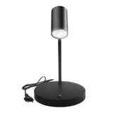 Candeeiro de mesa Maclean MCE370 B GU10, spot, redondo, GU10, com interruptor 55x90mm, preto + lâmpada LED GU10 7W Maclean Energy MCE437 WW branco quente 3000K, 220-240V~, 50/60Hz, 490lm
