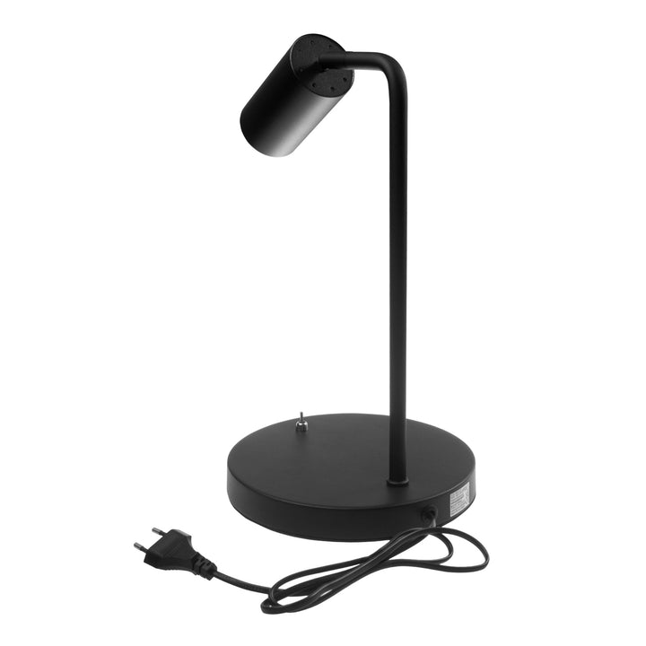Maclean MCE370 B Lámpara de escritorio GU10, spot, redonda, GU10, con interruptor 55x90mm, negra+LED bombilla GU10 7W Maclean Energy MCE437 NW blanco neutro 4000K, 220-240V~, 50/60Hz, 490 lúmenes