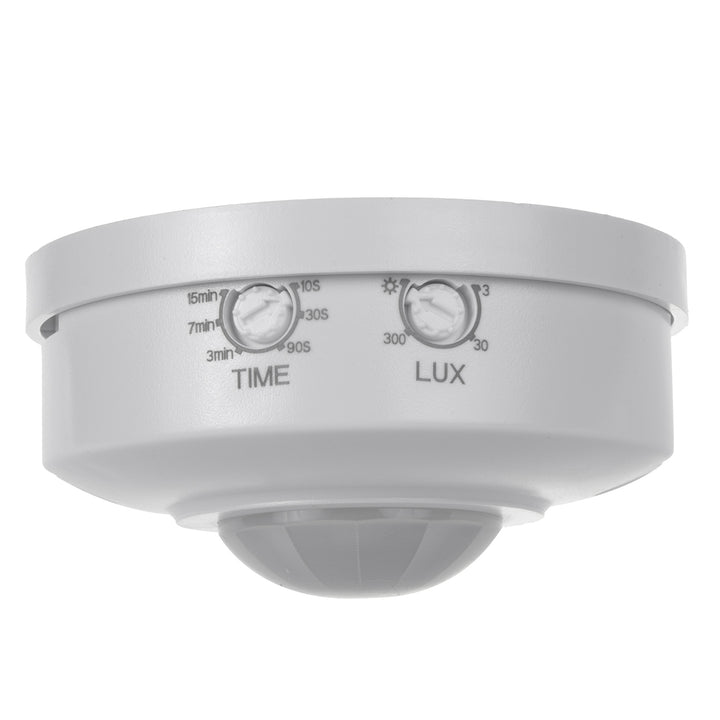 Maclean MCE314 W Detector de movimiento PIR, alcance 6m, techo, carga máx. 1200W, IP20, 4 piezas