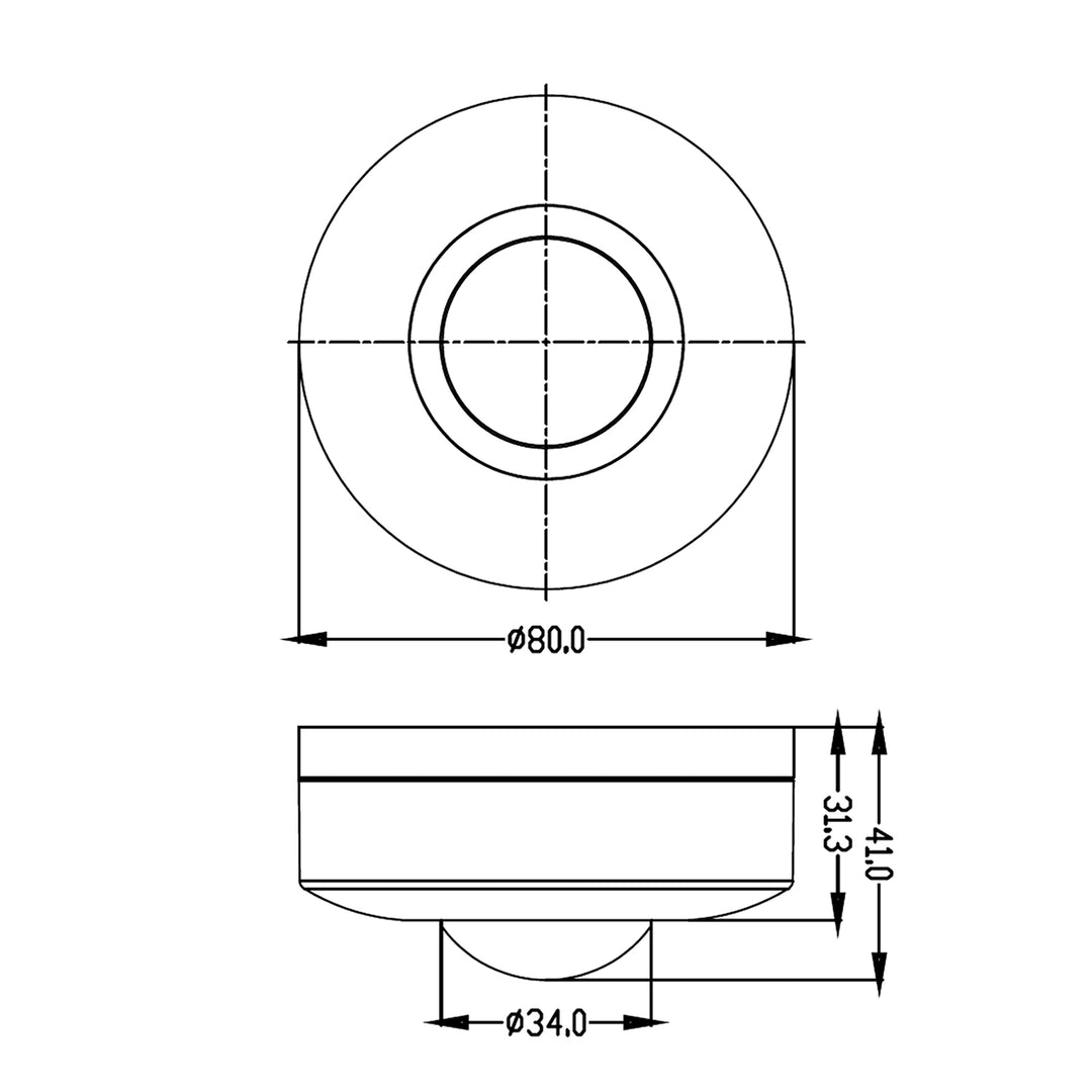 Maclean MCE314 W Detector de movimiento PIR, alcance 6m, techo, carga máx. 1200W, IP20, 4 piezas