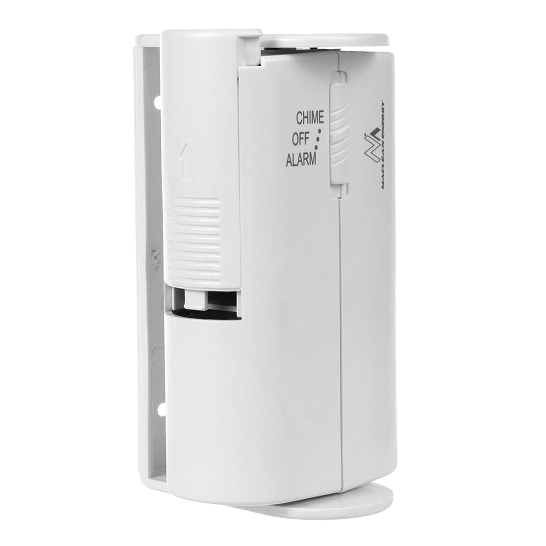 Dispositivo de sinalização de entrada sem fios Maclean MCE311 W, sensor PIR, alcance de 8 m, bateria de 9 V CC, volume acima de 70 dB, pacote de 2