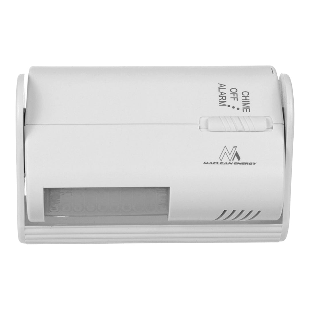 Dispositivo de sinalização de entrada sem fios Maclean MCE311 W, sensor PIR, alcance de 8 m, bateria de 9 V CC, volume acima de 70 dB, pacote de 2