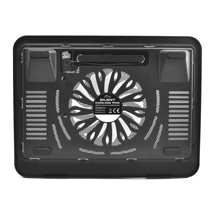 Almofada de refrigeração silenciosa Media-Tech para portáteis de 15,6" e mais pequenos, silenciosa, potente, ventoinhas de 13,5 cm, porta USB pass-through