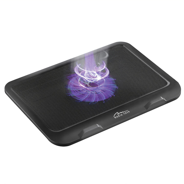 Almofada de refrigeração silenciosa Media-Tech para portáteis de 15,6" e mais pequenos, silenciosa, potente, ventoinhas de 13,5 cm, porta USB pass-through