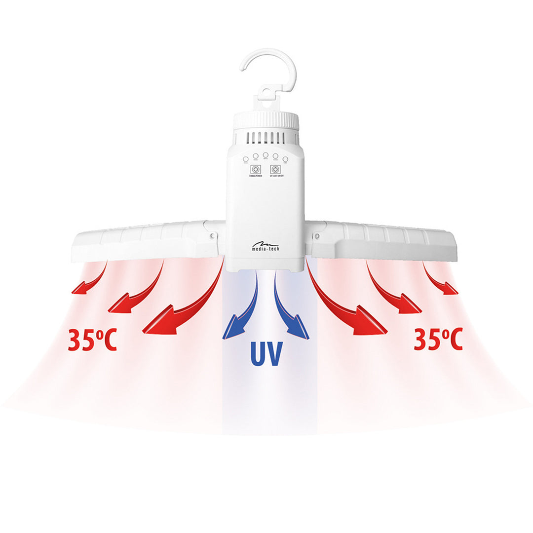 Media-Tech MT6518 Secador de ar móvel de parede para roupa, calçado, etc. com desinfeção UV SMART AIRDRYER UV
