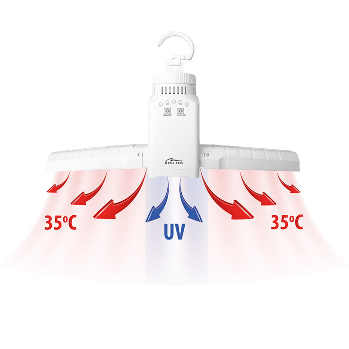 Media-Tech MT6518 Secador de ar móvel de parede para roupa, calçado, etc. com desinfeção UV SMART AIRDRYER UV