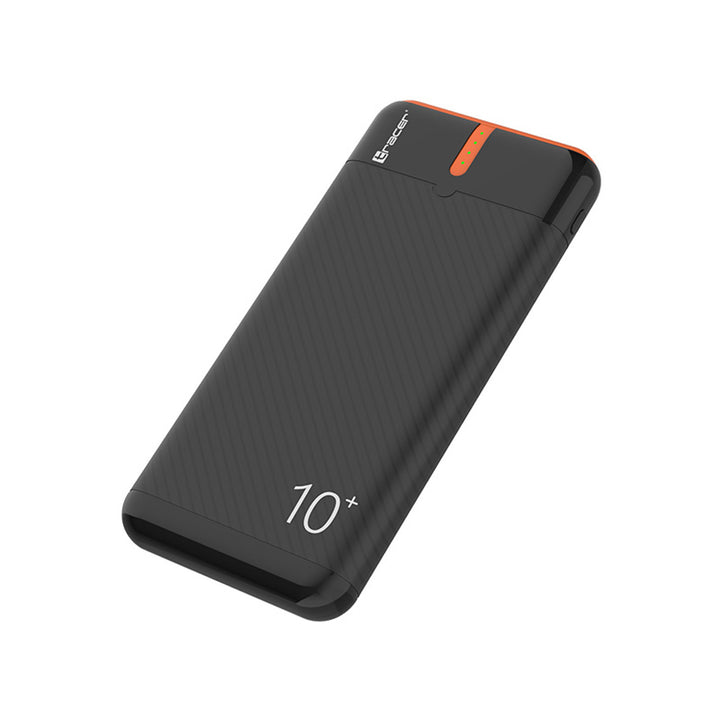 Tracer Powerbank, 10000 mAh, preto e laranja, USB C, 2A, Energo