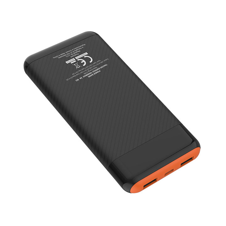 Tracer Powerbank, 10000 mAh, preto e laranja, USB C, 2A, Energo