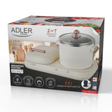 Adler AD 6421 Estação de Pequeno-Almoço 2 em 1 - Grelha e Panela de 1L