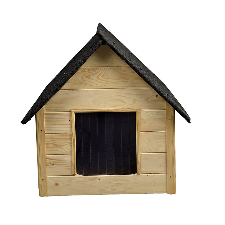 Woodok Caseta de madera para perros y gatos, aislada, grande XL, automontaje y pintura, roble impregnado blanqueado