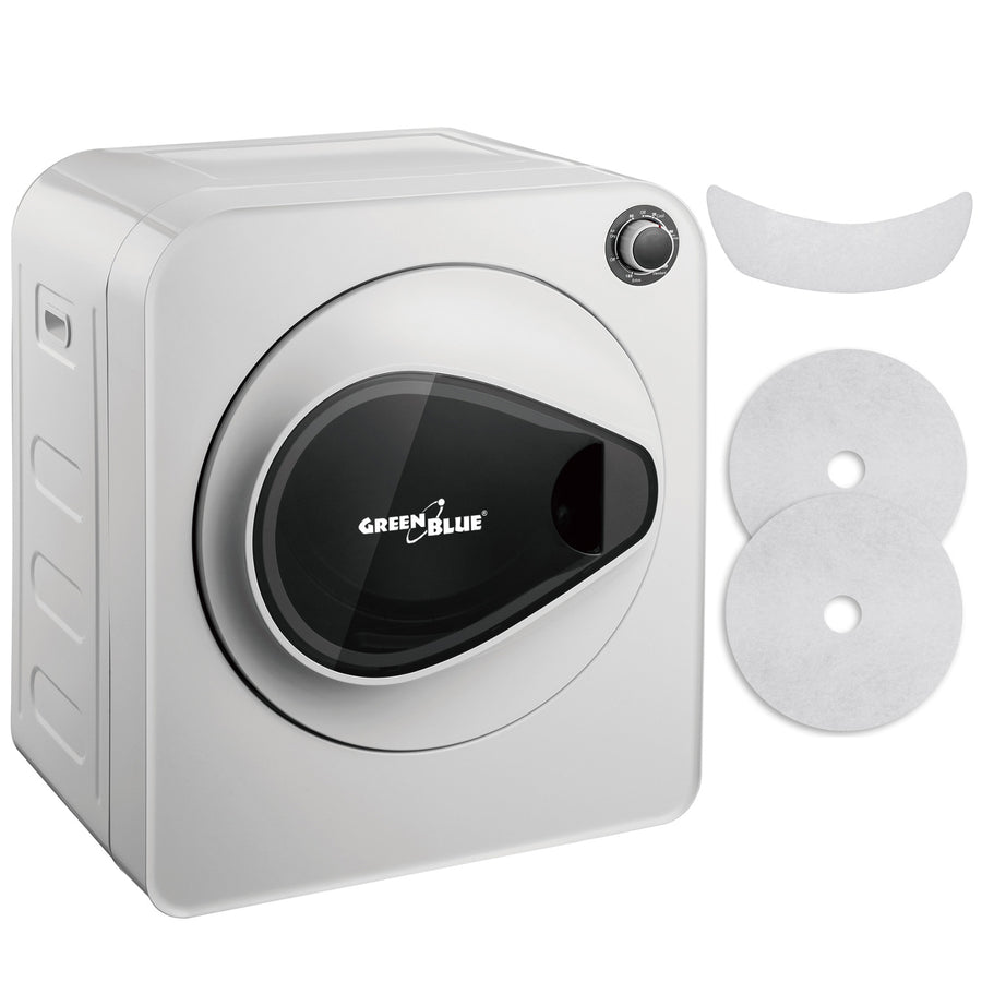 Máquina de secar roupa elétrica GreenBlue, carga de 3 kg, GB405 + conjunto de filtros para máquina de secar roupa GreenBlue GB483, 1 entrada, 2 saídas (para GB405, GB410, GB415)