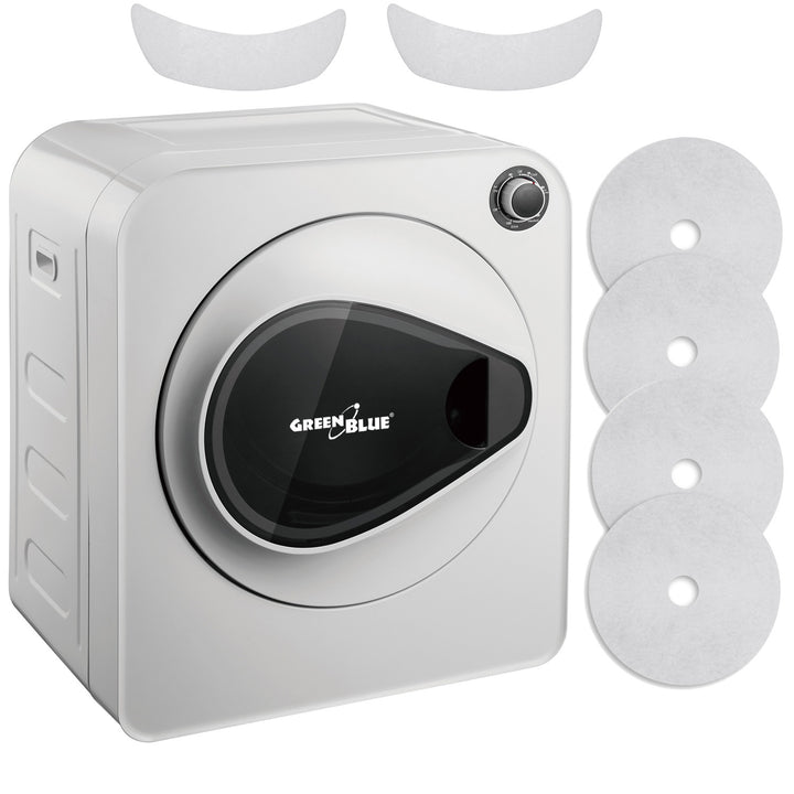 Máquina de secar roupa elétrica GreenBlue, carga de 3 kg, GB405+ Conjunto de filtros de 2 peças para máquina de secar roupa GreenBlue GB483