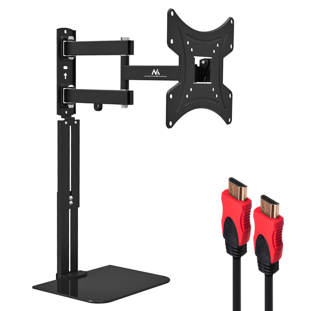 Maclean Soporte TV con estante DVD, VESA 200x200 , 23"-43", 25kg, MC-771A +HDMI 2.0 4K 3D UHD 1.8m CABLE 48 bit