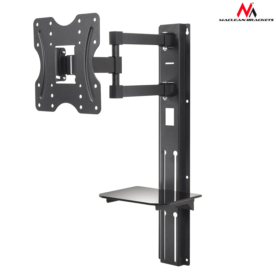 Suporte de TV Maclean com prateleira para DVD, VESA 200x200, 23"-42", 30 kg, MC-771+HDMI 2.0 4K 3D UHD 1,8 m CABO 48 bits