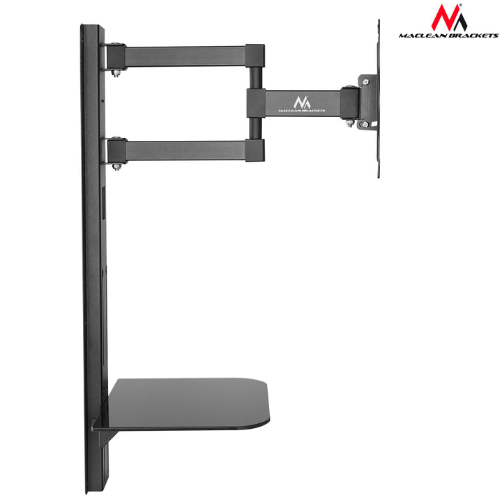 Suporte de TV Maclean com prateleira para DVD, VESA 200x200, 23"-42", 30 kg, MC-771+HDMI 2.0 4K 3D UHD 1,8 m CABO 48 bits