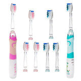 Escova de dentes sónica para criança SEAGO, rosa, 3 pontas, SG-977 rosa + Escova de dentes sónica para criança SEAGO, verde, 3 pontas, SG-977 verde
