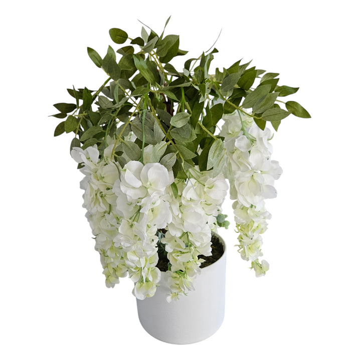 Glicínia artificial Damich, flores de 3 hastes, 9 inflorescências, 9pwb