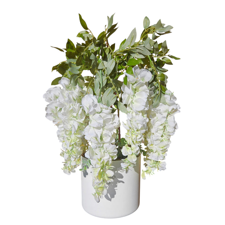 Glicínia artificial Damich, flores de 3 hastes, 9 inflorescências, 9pwb