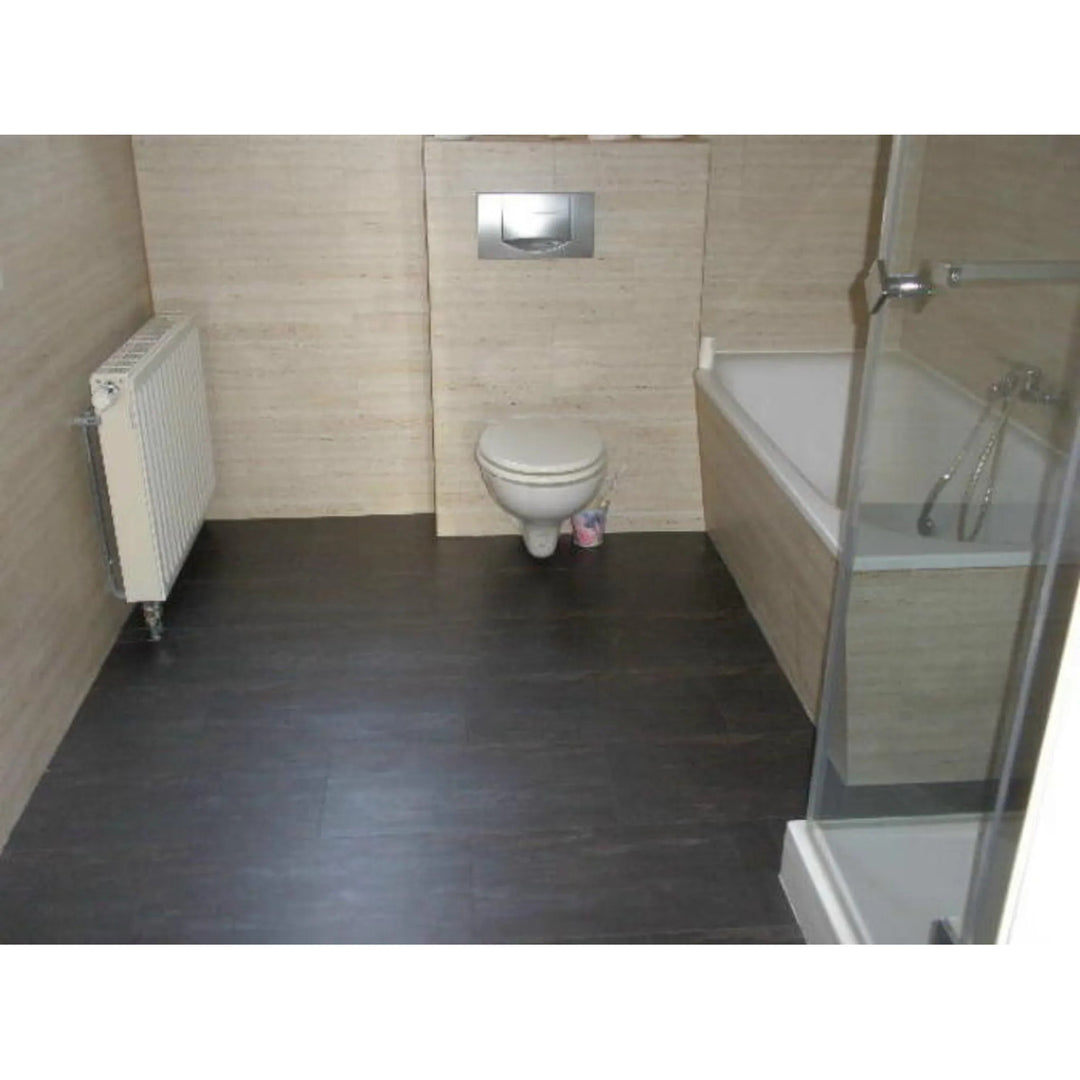 Azulejos autocolantes para chão e parede Fliesana, conjunto de 3, impermeáveis, design em pedra natural, preto