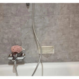 Azulejos autocolantes para pavimento e parede Fliesana, conjunto de 3, impermeáveis, padrão de betão cinza claro