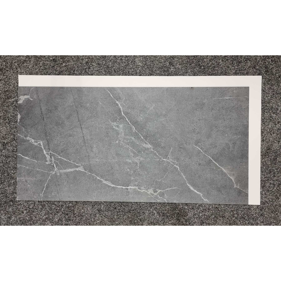 Azulejos autocolantes para chão e parede Fliesana, conjunto de 3, impermeáveis, design em pedra natural, cinzento escuro