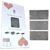 Azulejos autocolantes para chão e parede Fliesana, conjunto de 3, impermeáveis, design em pedra natural, cinzento escuro