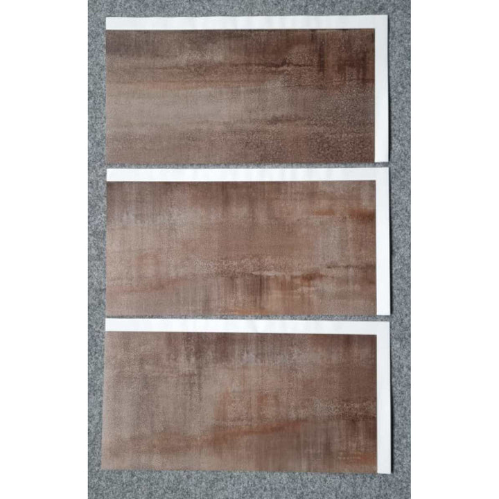 Azulejos autocolantes para pavimento e parede Fliesana, conjunto de 3, impermeáveis, design em pedra natural, cor ferrugem