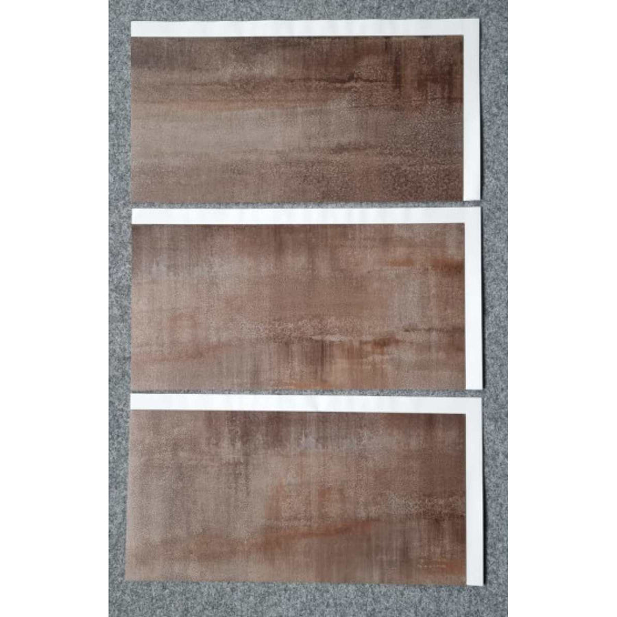 Azulejos autocolantes para pavimento e parede Fliesana, conjunto de 3, impermeáveis, design em pedra natural, cor ferrugem