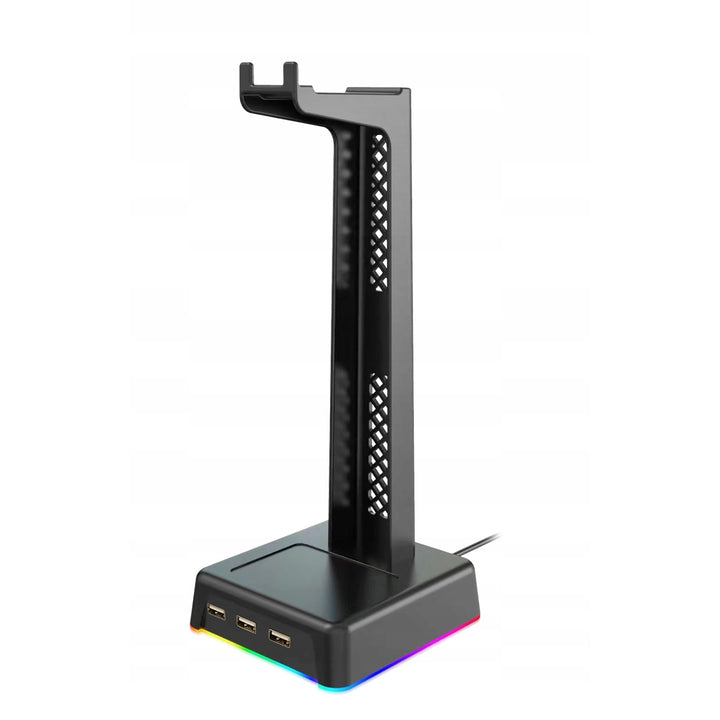 Suporte para auscultadores de mesa Vakoss ST-1545, hub 3xUSB, retroiluminação LED