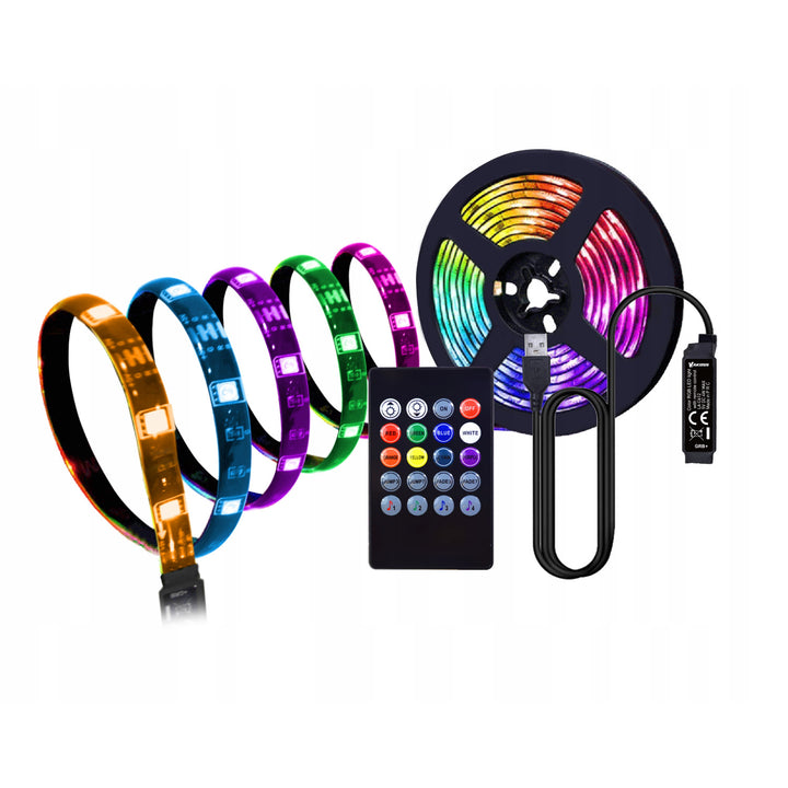 Fita LED RGB Vakoss para TV, com comando de áudio e comando, LA-C612