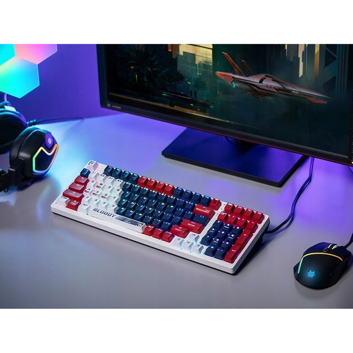 Teclado mecânico desportivo USB azul marinho A4TECH BLOODY S98 (Switches BLMS Red Plus)