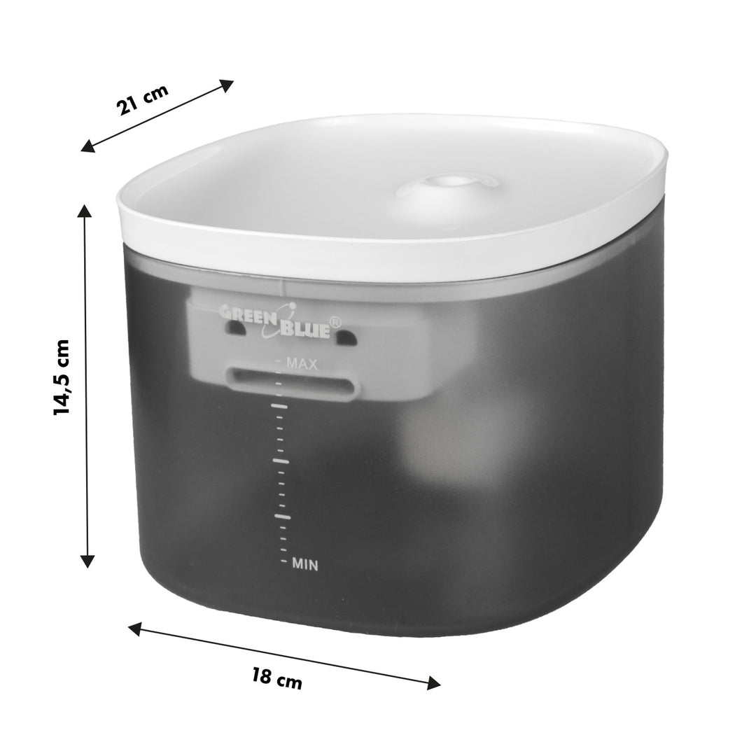 GreenBlue dispensador automático de agua / bebedero para mascotas, 3L, USB 5V1A, GB392 + GreenBlue dispensador automático de comida / comedero para mascotas, 6L, USB 5V1A, GB393