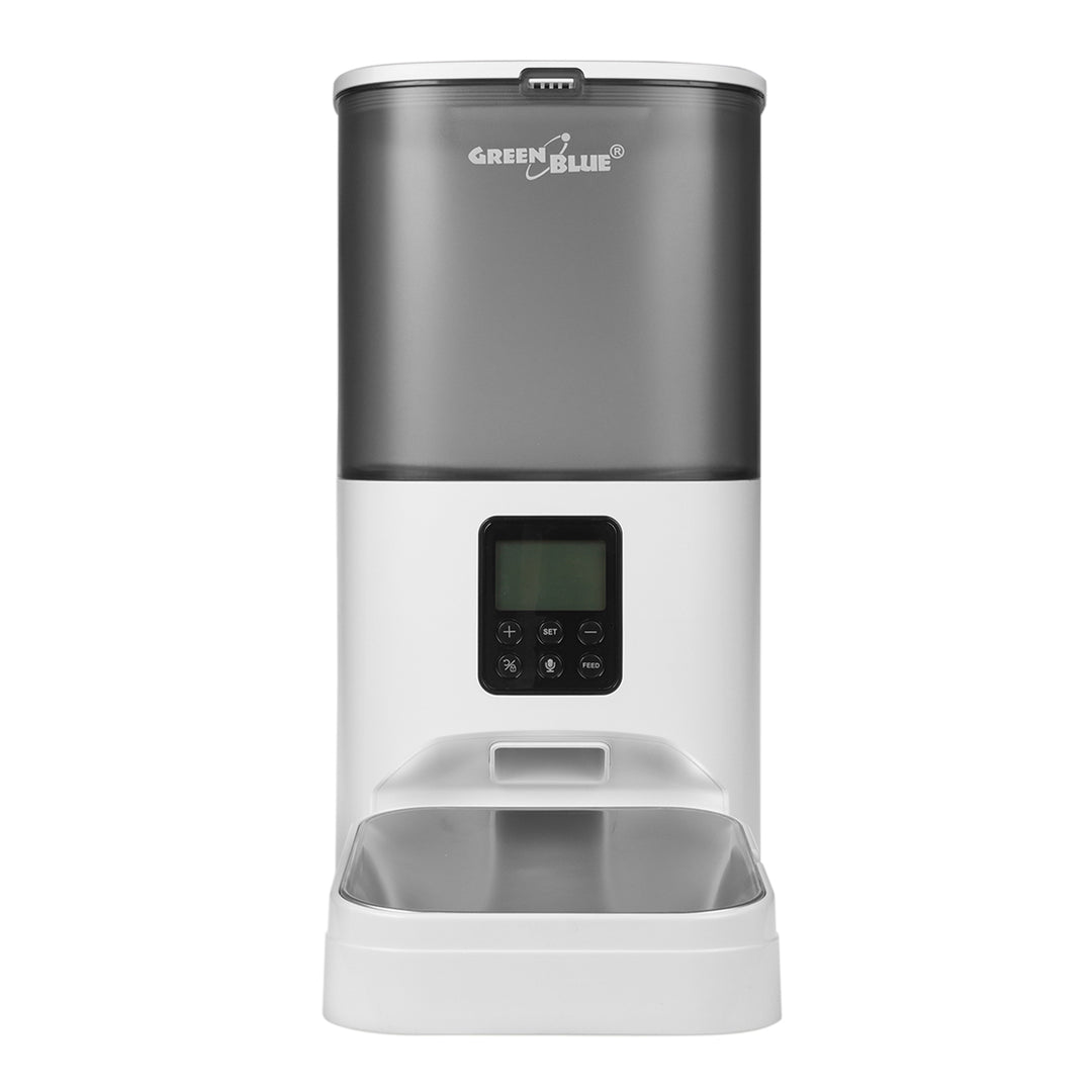 GreenBlue dispensador automático de agua / bebedero para mascotas, 3L, USB 5V1A, GB392 + GreenBlue dispensador automático de comida / comedero para mascotas, 6L, USB 5V1A, GB393