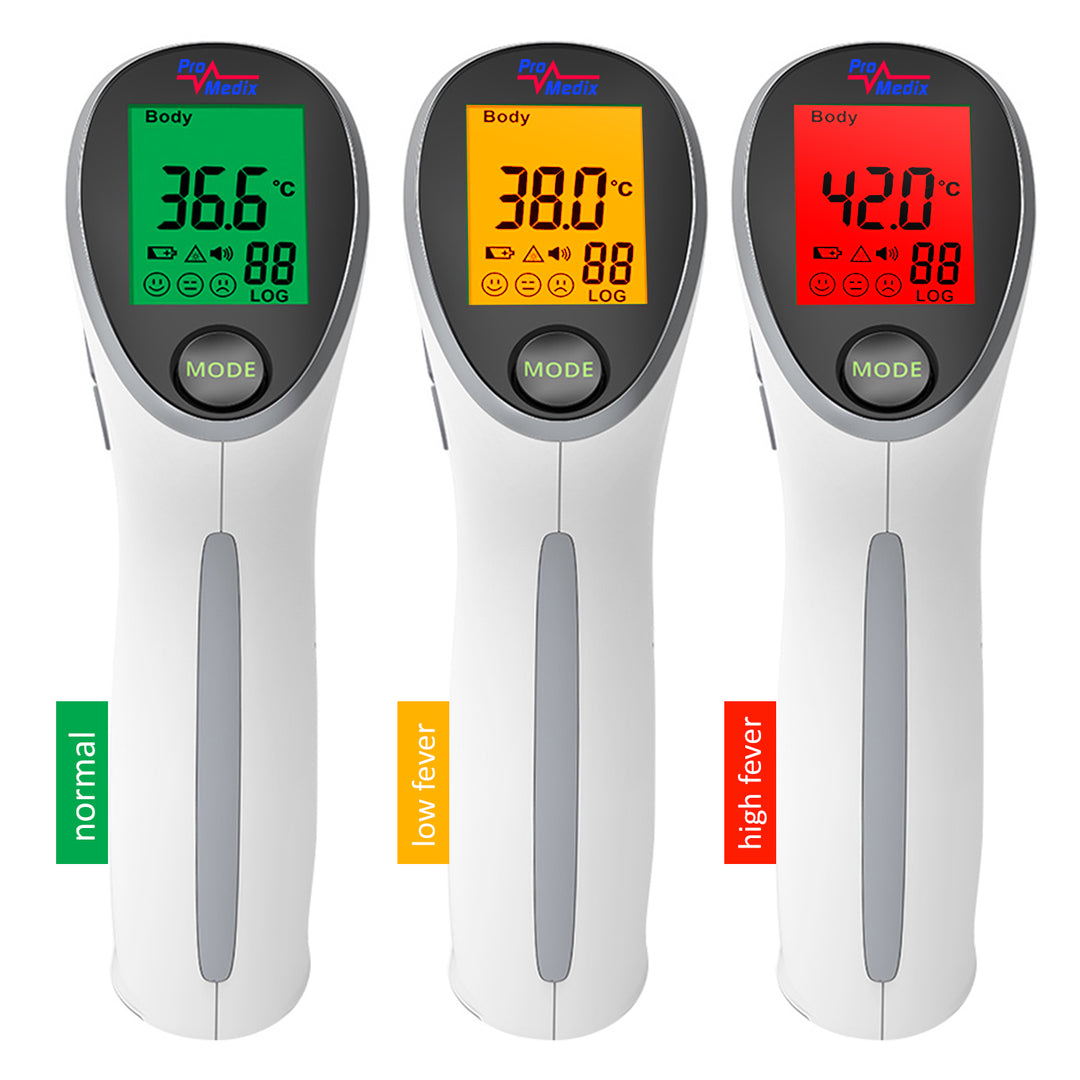 Promedix PR-870 Pulsioxímetro médico con LED HD de 1,5" + termómetro médico por infrarrojos sin contacto Promedix PR-960