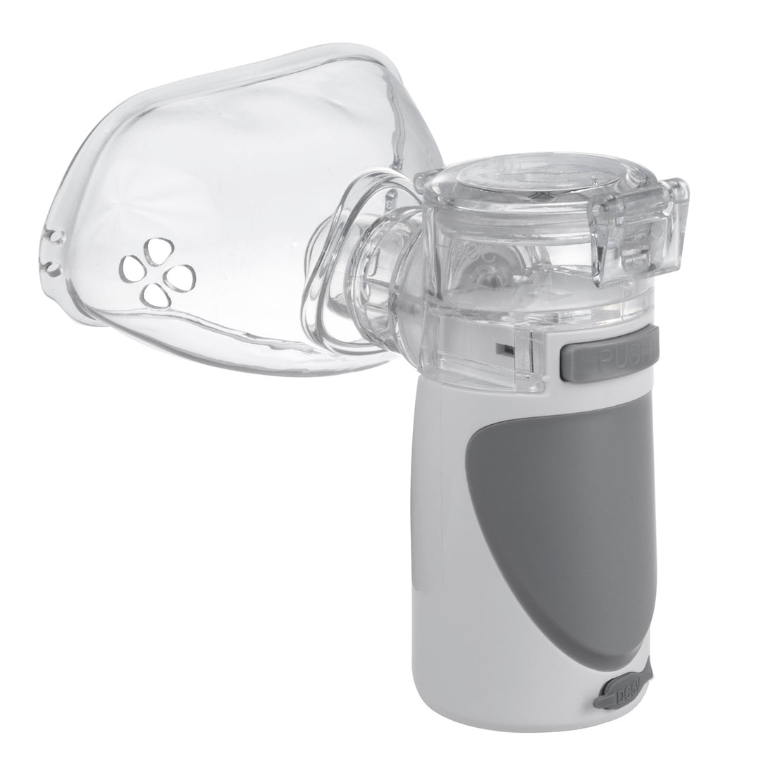 Promedix inhalador nebulizador inalámbrico portátil / de mano, kit, mascarillas, PR-835 + 2x Mascarillas médicas CE EN 14683:2019 - kit - color azul 10 piezas Promedix PR-280 BFE>98%...