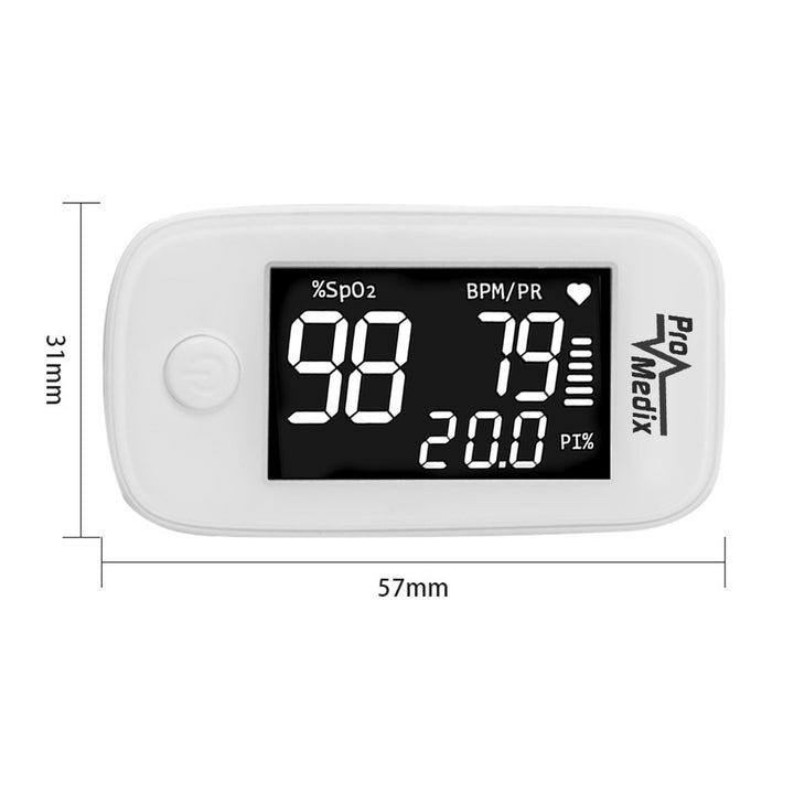 Promedix PR-870 1.5" HD LED pulsioxímetro pulsioxímetro médico + 2x Mascarillas médicas CE EN 14683:2019 - set - color azul 10 piezas Promedix PR-280 BFE>98%...
