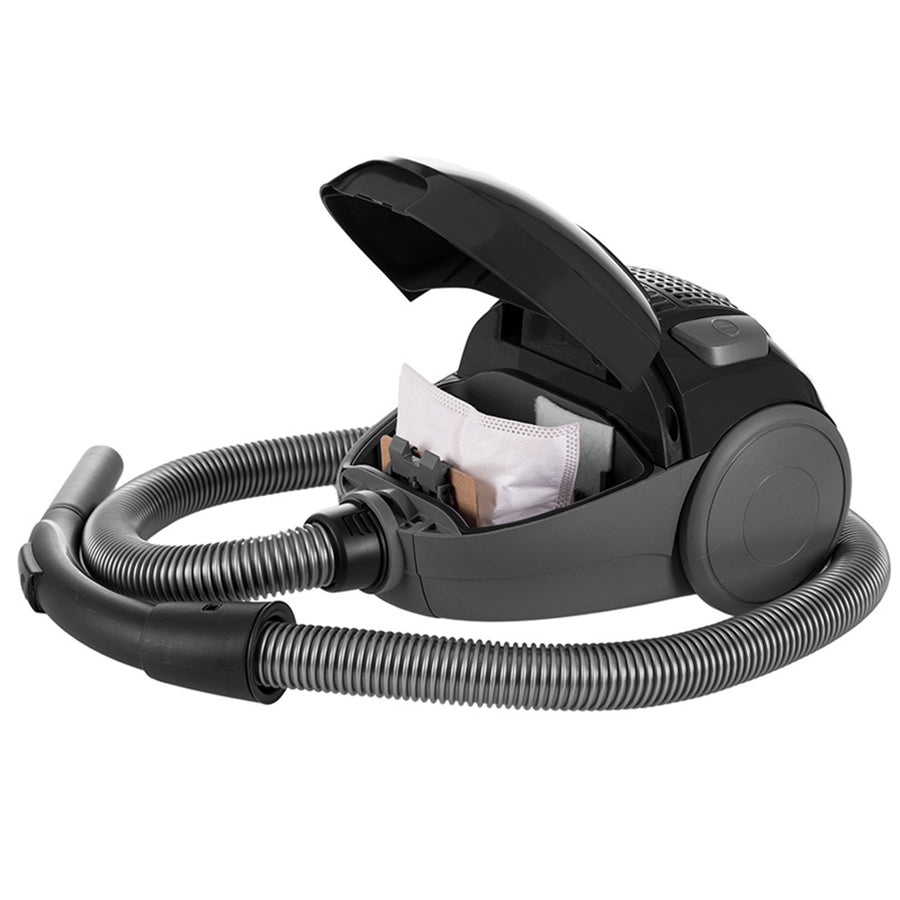 Aspirador Lafe con bolsa, sistema de triple filtración, 800W, negro, Compact S