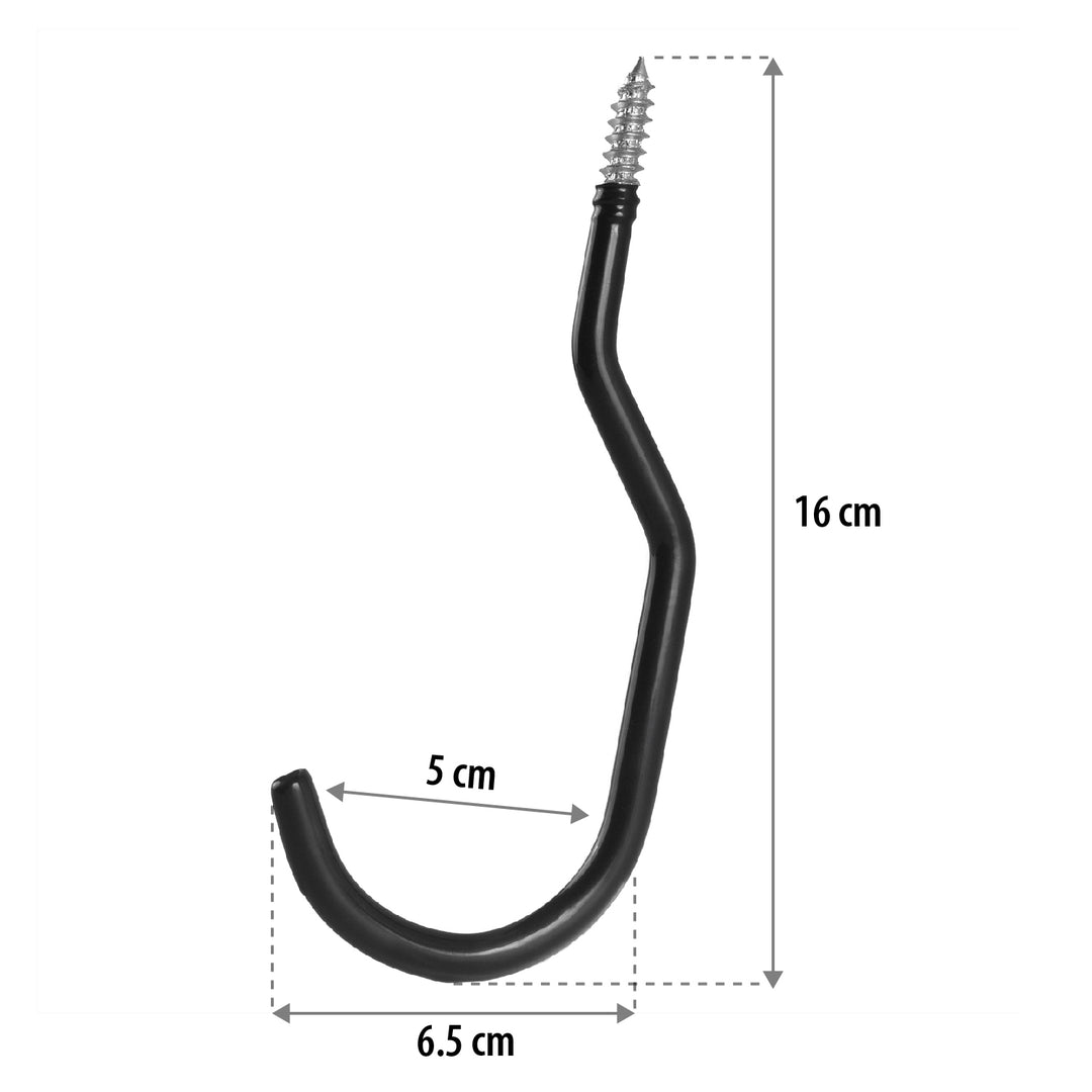 Conjunto de 6 ganchos de teto Maclean MC-485 para escadas, bicicletas, mangueiras de jardim, aço, carga máxima de 10 kg/pega