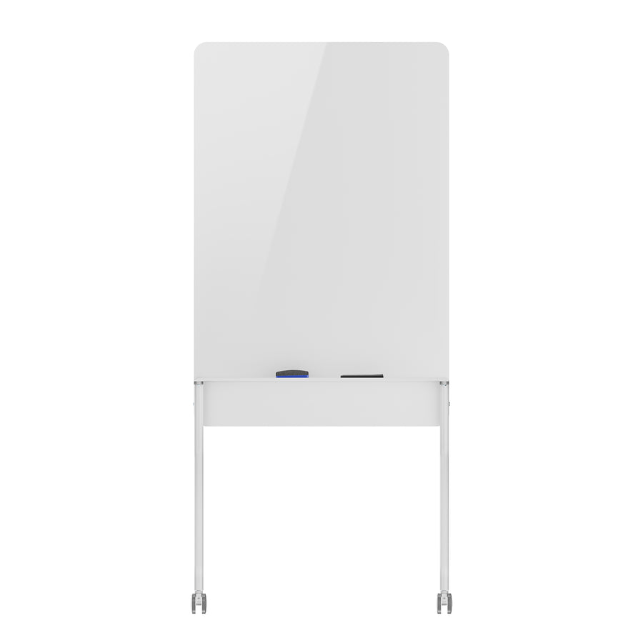 Pizarra móvil de borrado en seco Ergo Office, orientación vertical, blanca, de una cara, con estante, dimensiones de la pizarra 1190x790mm, ER-305