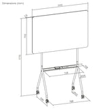 Pizarra móvil de borrado en seco Ergo Office, orientación horizontal, blanca, de una cara, con estante, dimensiones de la pizarra 1190x790mm, ER-306