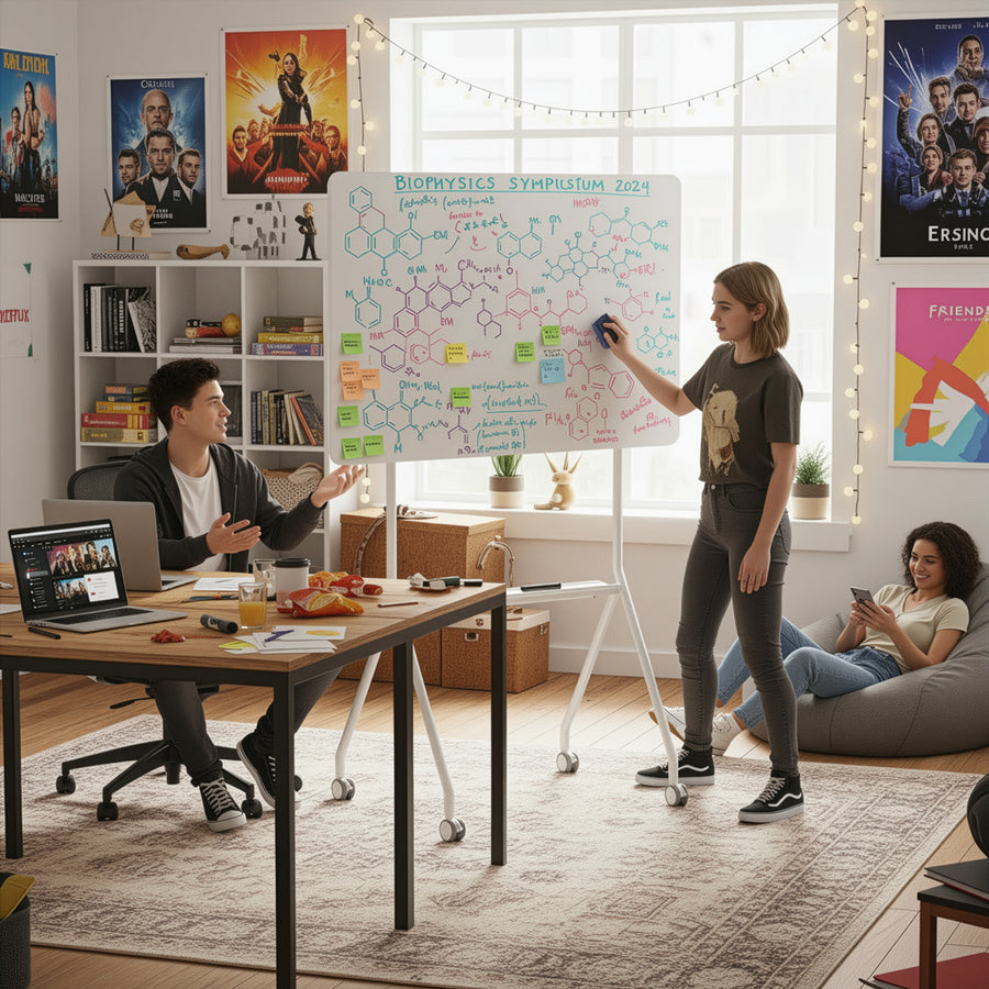 Pizarra móvil de borrado en seco Ergo Office, orientación horizontal, blanca, de una cara, con estante, dimensiones de la pizarra 1190x790mm, ER-306