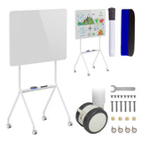 Pizarra móvil de borrado en seco Ergo Office, orientación horizontal, blanca, de una cara, con estante, dimensiones de la pizarra 1190x790mm, ER-306