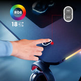Escritorio para juegos NanoRS, negro, con soporte para auriculares y tazas, retroiluminación RGB, max. 75kg, dimensiones 1200x600x750mm, RS102