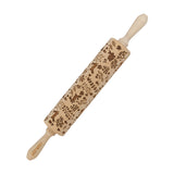 Goody Woody Rodillo para tartas grabado, 46 cm, madera de haya, diseño de conejito