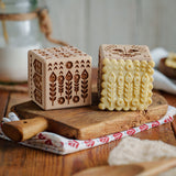 Caixa para bolachas Goody Woody gravada, 6 cm, madeira de faia, 6 desenhos, estilo escandinavo