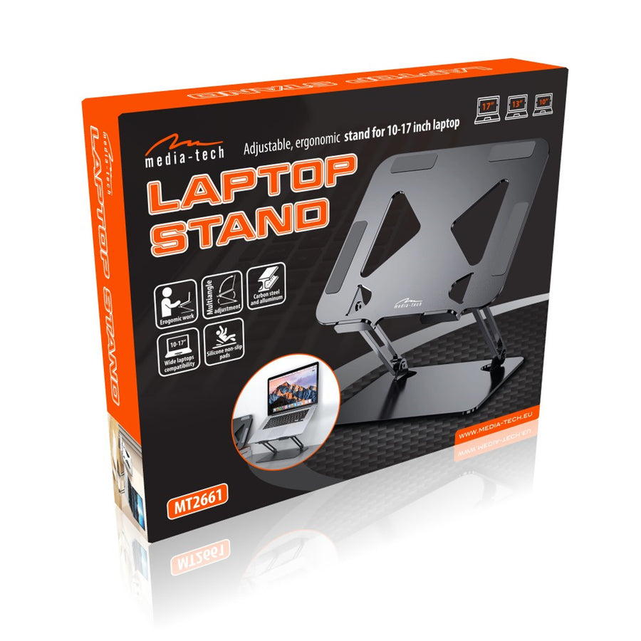 Media-Tech MT2661 Soporte ergonómico ajustable para portátiles de 10-17 pulgadas LAPTOP STAND
