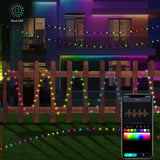 Iluminação exterior Rabalux Biri, cordão LED RGB, IP44, Wi-Fi, Bluetooth