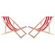 WOODOK Juego de 2 Tumbonas de Madera de Haya, Silla de Playa, Tumbona de Jardín, Patio, Balcón y Terraza, Plegable, hasta 120 kg (Rayas Rojas)