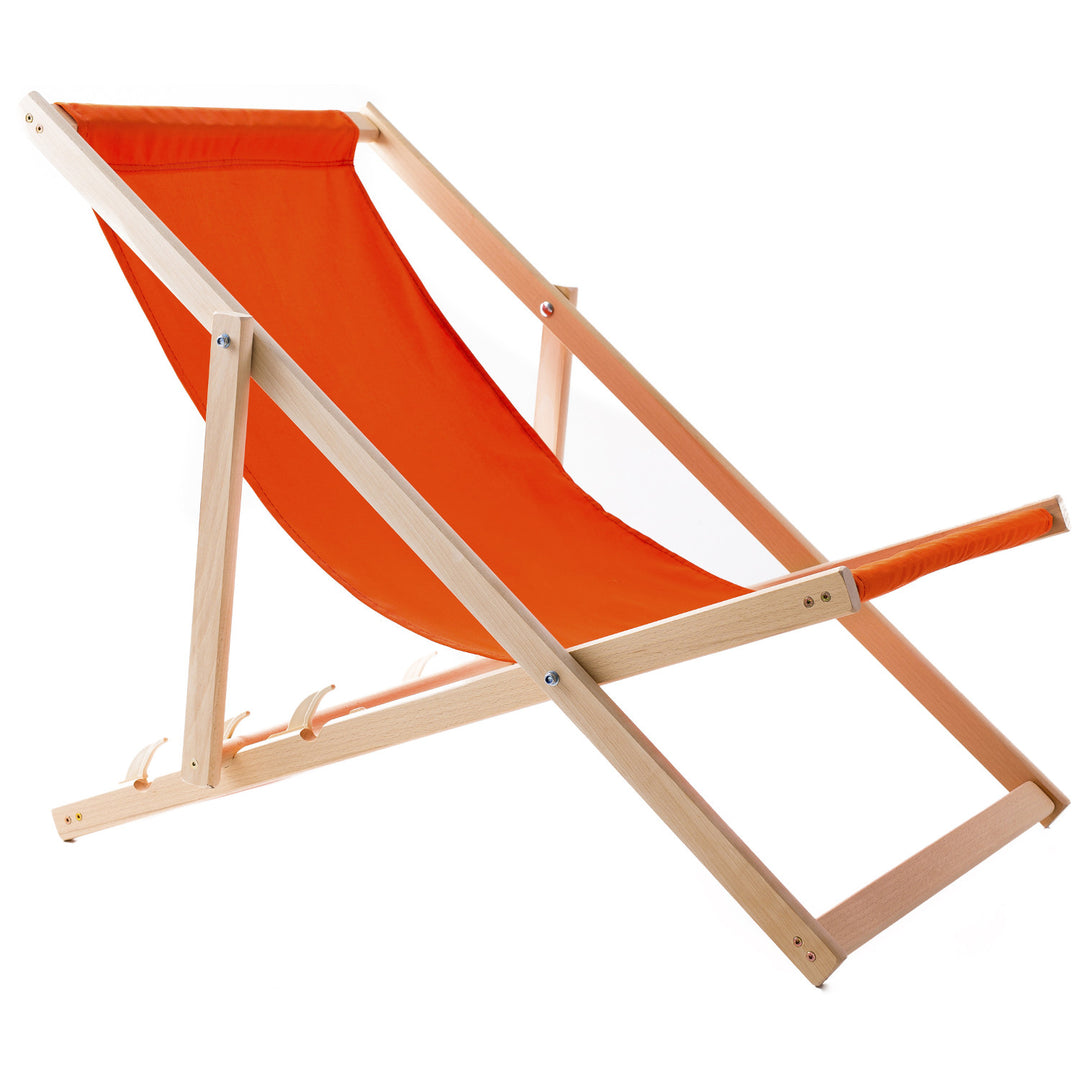 Woodok Juego de cuatro tumbonas, Color naranja, Hamacas montadas